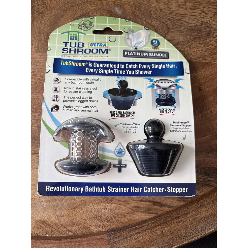 TubShroom Ultra Platinum Bundle Drain Strainer Catcher Stopper Silver New